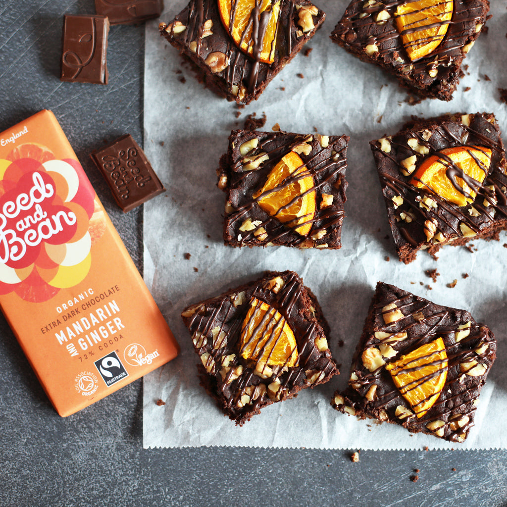 Vegan Mandarin & Ginger Brownies