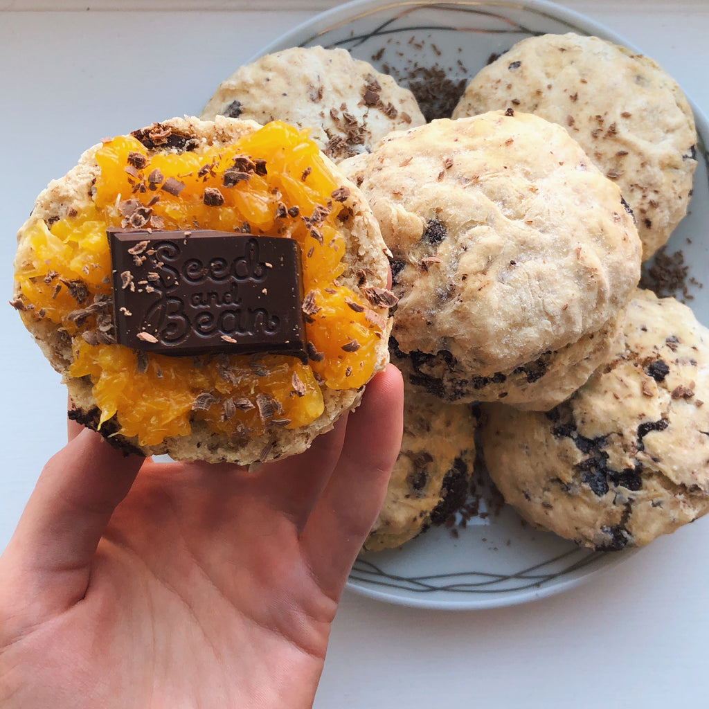 Simple Sweet Mandarin & Ginger Chocolate Scones