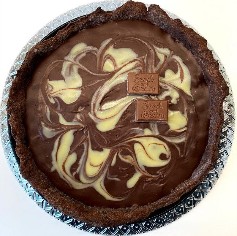 Chocolate Tart with Caramel & Hazelnuts