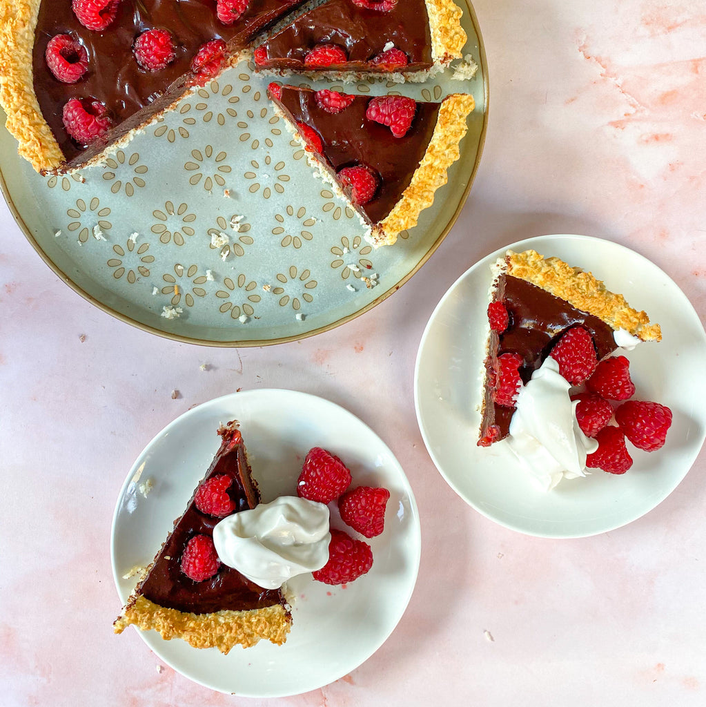 Coconut Macaron Chocolate Tart