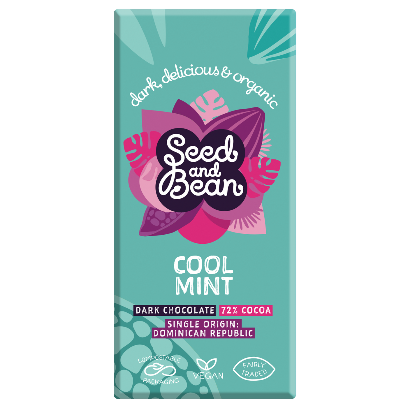 Cool Mint Extra Dark Chocolate 75g Bar (72% Cocoa)