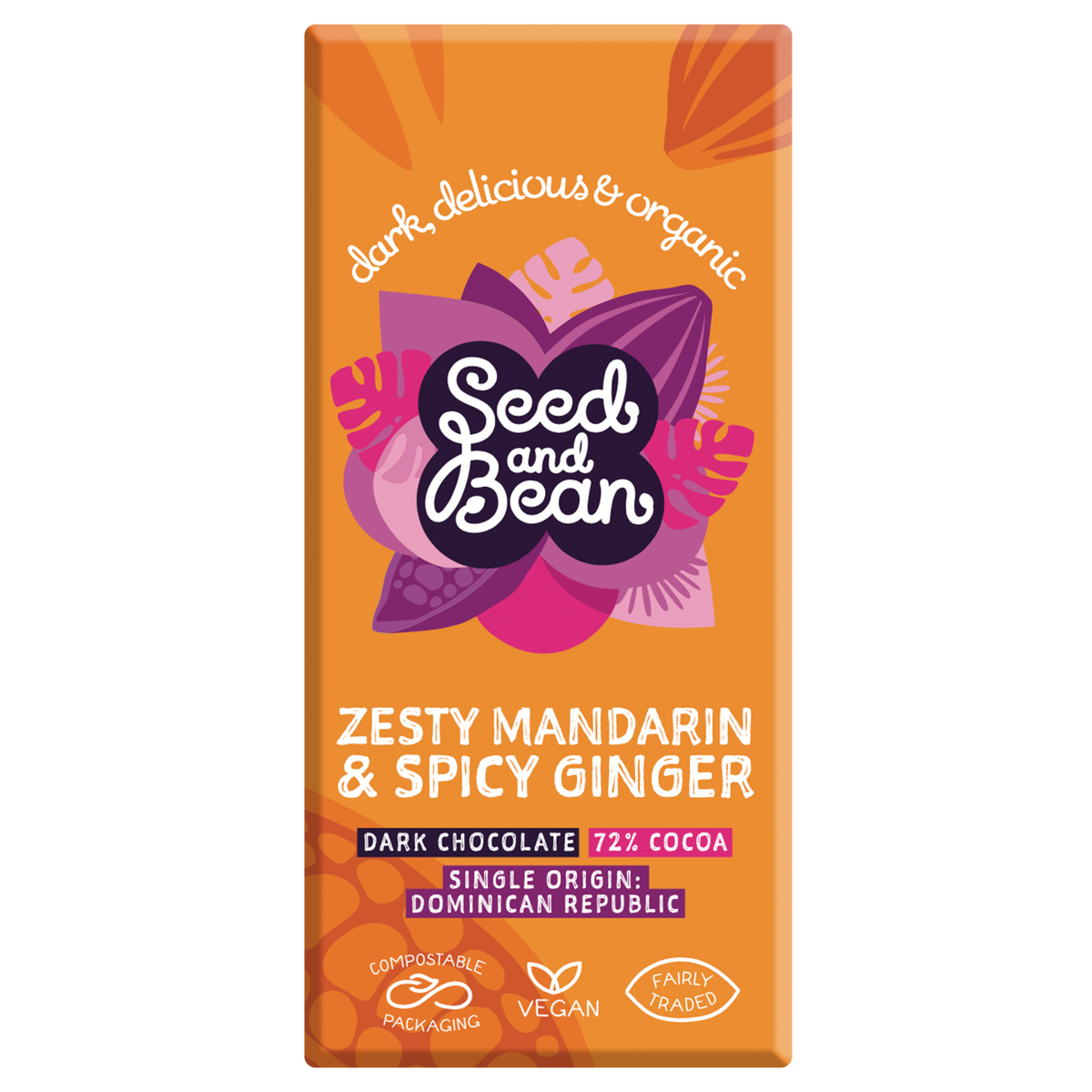 AROMABRENDBAR ダージリン Mandarin & Ginger Dark Chocolate | Organic & Fairly Traded | Seed