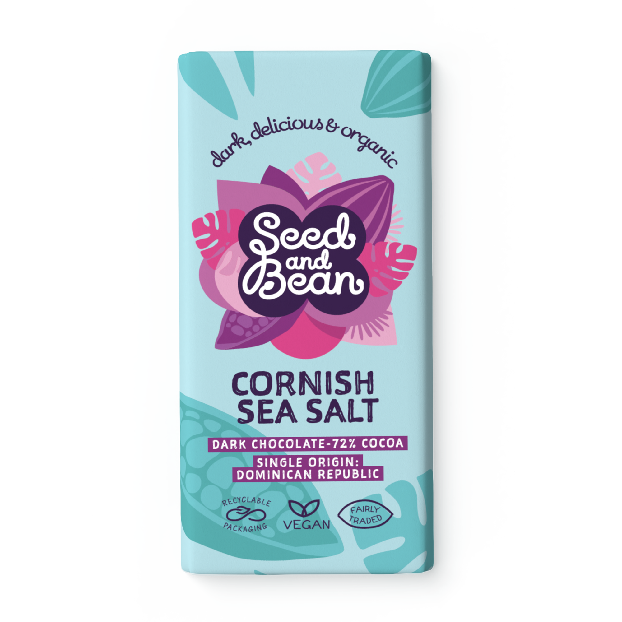 Cornish Sea Salt Extra Dark Chocolate 75g Bar (70% Cocoa)