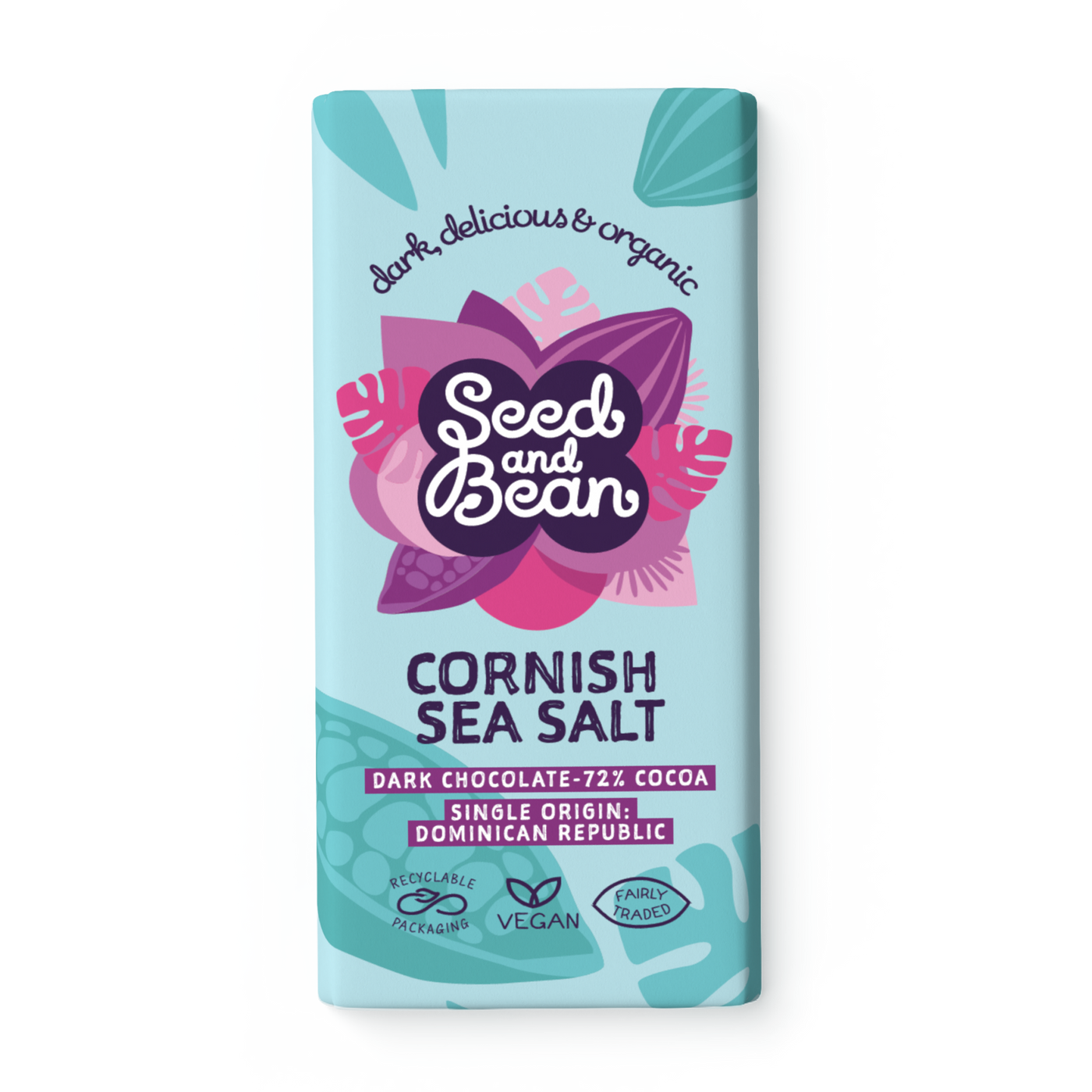 Cornish Sea Salt Extra Dark Chocolate 75g Bar (70% Cocoa)