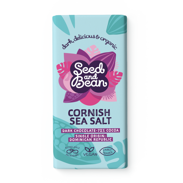Cornish Sea Salt Extra Dark Chocolate 75g Bar (70% Cocoa)