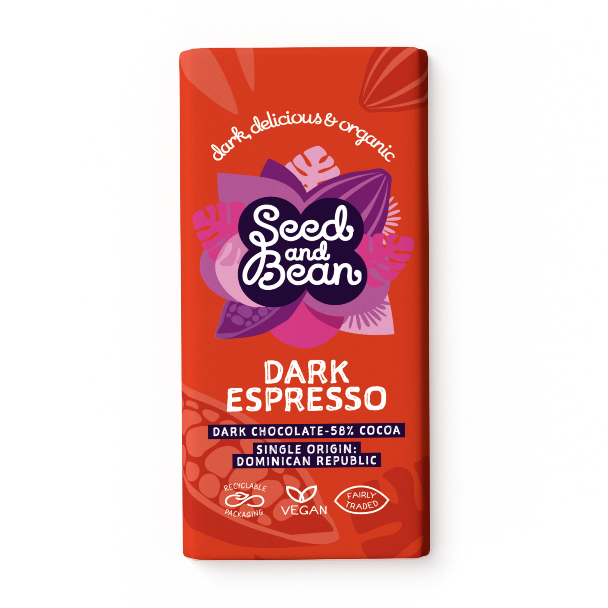 Dark Espresso Chocolate 75g Bar (58% Cocoa)