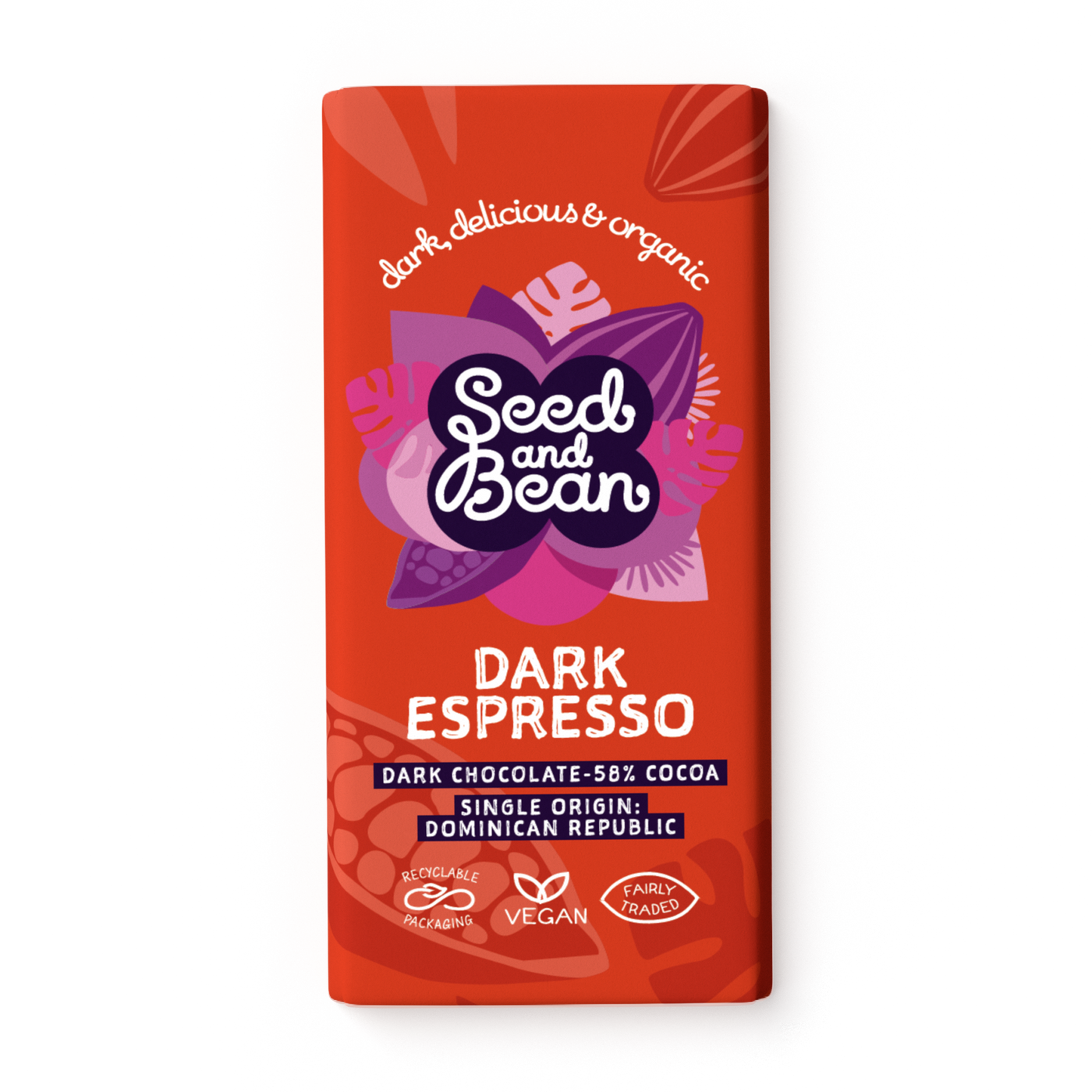 Dark Espresso Chocolate 75g Bar (58% Cocoa)