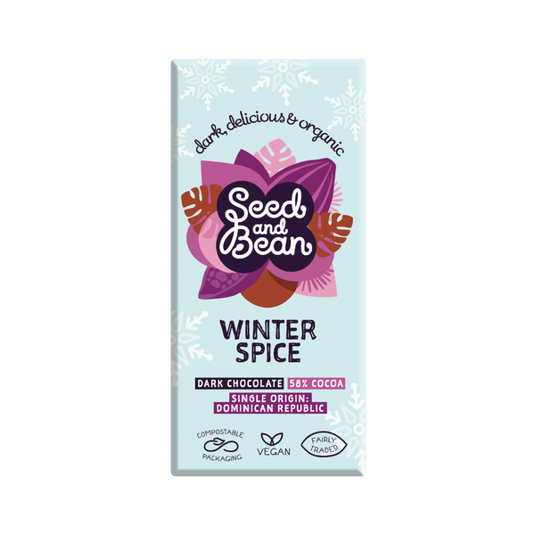 LIMITED EDITION Winter Spice Dark Chocolate 75g Bar (58% Cocoa)