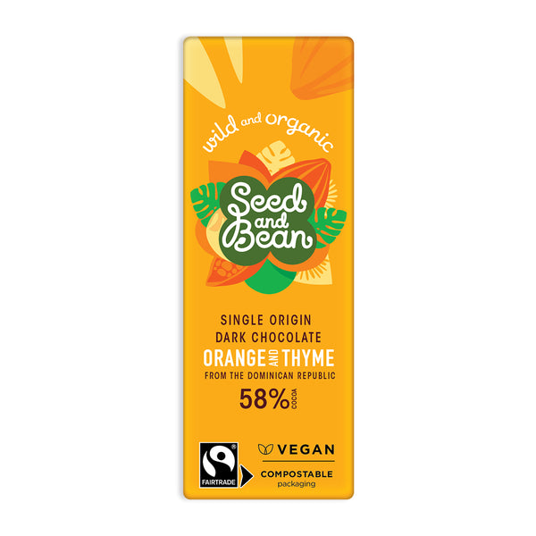 Sweet Orange & Thyme Dark Mini Bar 25g (58% Cocoa)